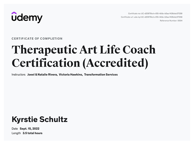 Therapeutic Art Life Coach Certification (Accredited)